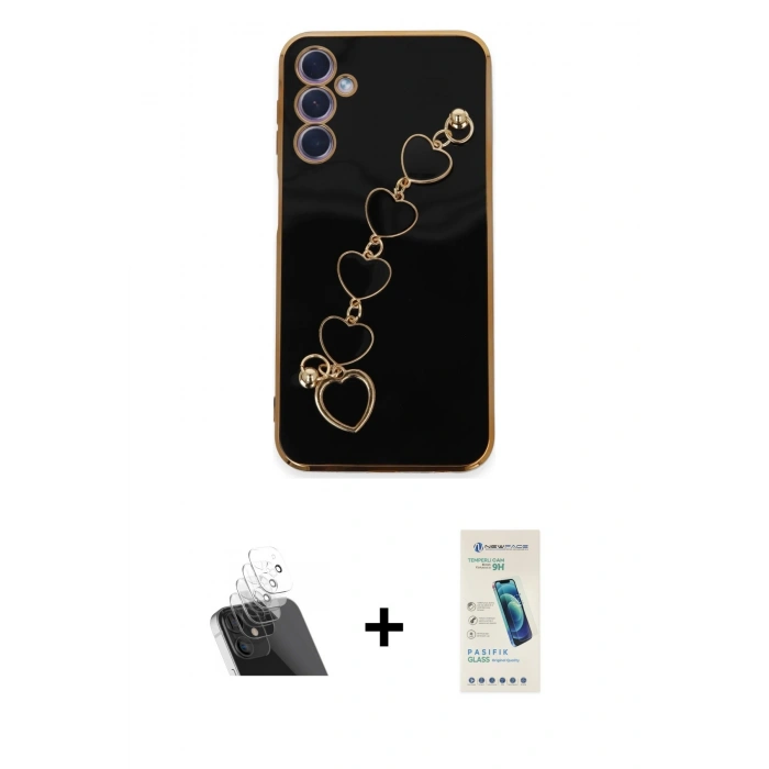 MARSİLYAN™- Galaxy A24 4G Kılıf Nova Işık Prime - Şeffaf Pasifik Cam Ekran Koruyucu + Kamera Lens Koruma Cam - SF