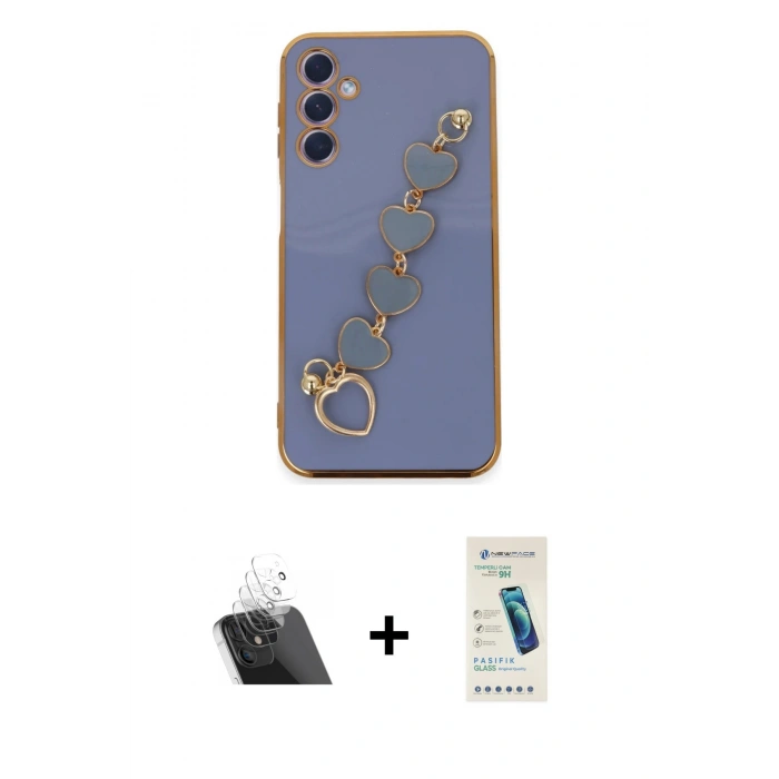 MARSİLYAN™- Galaxy A24 4G Kılıf Nova Işık Prime - Şeffaf Pasifik Cam Ekran Koruyucu + Kamera Lens Koruma Cam - SF