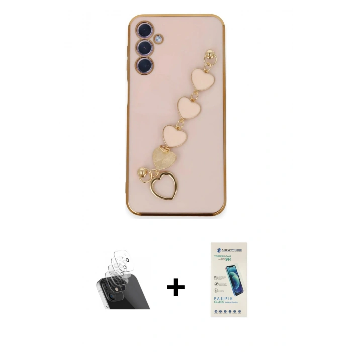 MARSİLYAN™- Galaxy A24 4G Kılıf Nova Işık Prime - Şeffaf Pasifik Cam Ekran Koruyucu + Kamera Lens Koruma Cam - SF