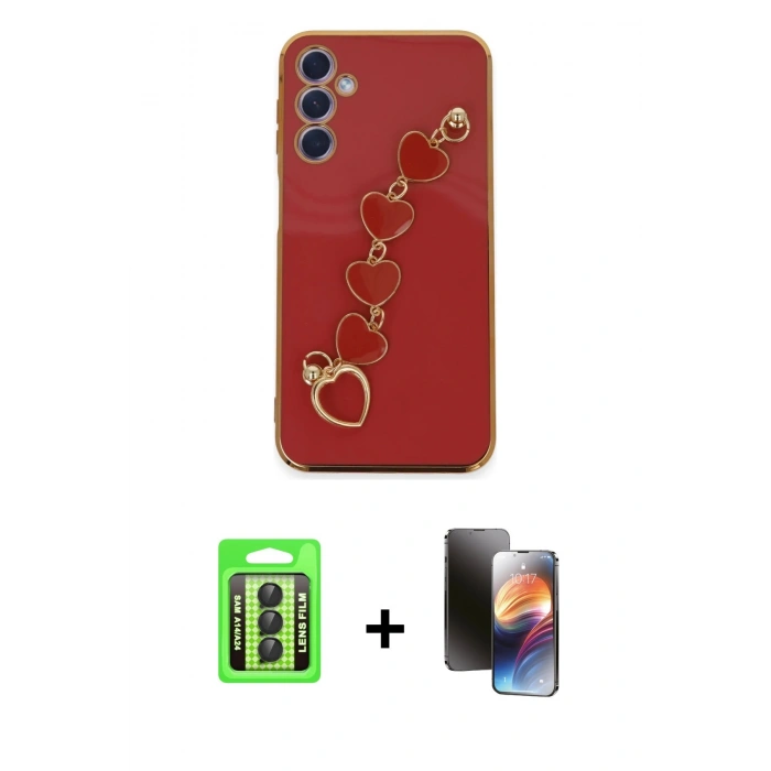 MARSİLYAN™- Galaxy A24 4G Kılıf Nova Işık Prime - Siyah 3D Antistatik Mat Seramik Nano Ekran Koruyucu + Raze Metal Kamera Lens - SH