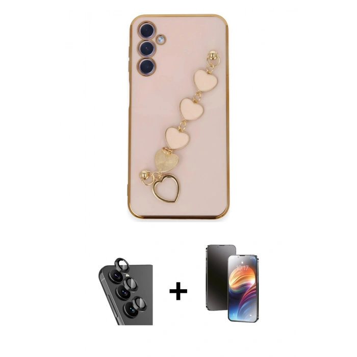 MARSİLYAN™- Galaxy A24 4G Kılıf Nova Işık Prime - Siyah 3D Antistatik Mat Seramik Nano Ekran Koruyucu + Valdez Metal Kamera Lens - SH