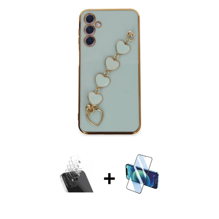 MARSİLYAN™- Galaxy A24 4G Kılıf Nova Işık Prime - Siyah 3D Antistatik Seramik Nano Ekran Koruyucu + Kamera Lens Koruma Cam - SF