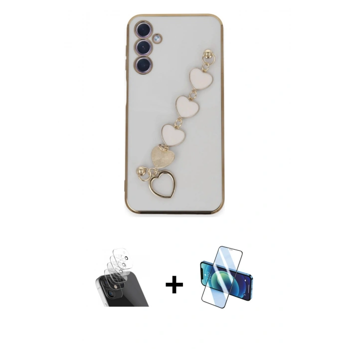 MARSİLYAN™- Galaxy A24 4G Kılıf Nova Işık Prime - Siyah 3D Antistatik Seramik Nano Ekran Koruyucu + Kamera Lens Koruma Cam - SF