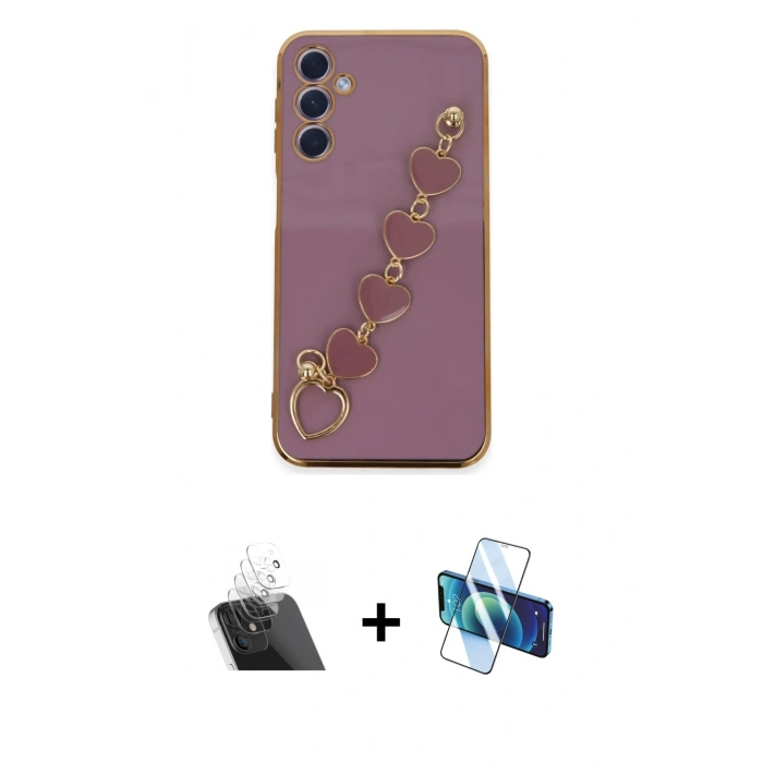 MARSİLYAN™- Galaxy A24 4G Kılıf Nova Işık Prime - Siyah 3D Antistatik Seramik Nano Ekran Koruyucu + Kamera Lens Koruma Cam - SF