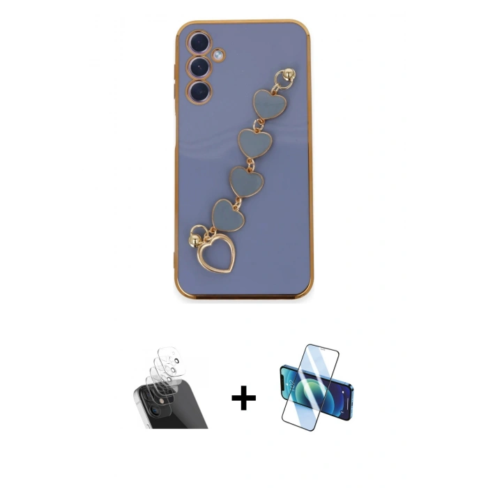 MARSİLYAN™- Galaxy A24 4G Kılıf Nova Işık Prime - Siyah 3D Antistatik Seramik Nano Ekran Koruyucu + Kamera Lens Koruma Cam - SF