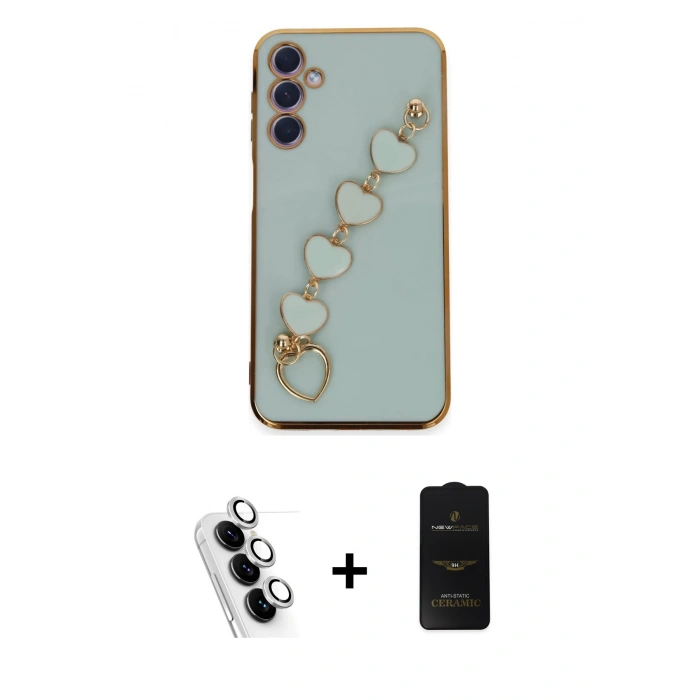 MARSİLYAN™- Galaxy A24 4G Kılıf Nova Işık Prime - Siyah 6D Antistatik Mat Seramik Hayalet Nano Ekran Koruyucu + Valdez Metal Kamera Lens - GS