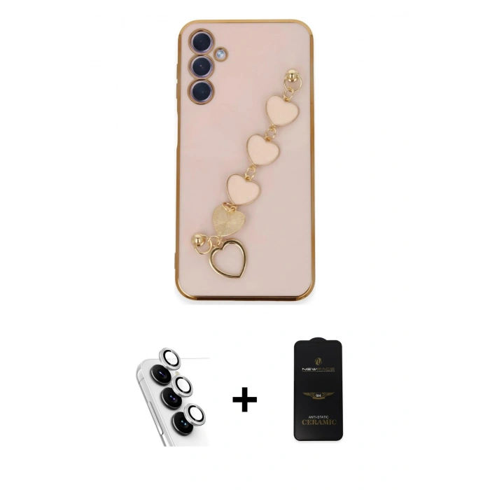 MARSİLYAN™- Galaxy A24 4G Kılıf Nova Işık Prime - Siyah 6D Antistatik Mat Seramik Hayalet Nano Ekran Koruyucu + Valdez Metal Kamera Lens - GS