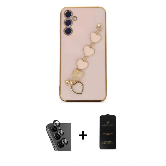 MARSİLYAN™- Galaxy A24 4G Kılıf Nova Işık Prime - Siyah 6D Antistatik Mat Seramik Hayalet Nano Ekran Koruyucu + Valdez Metal Kamera Lens - SH