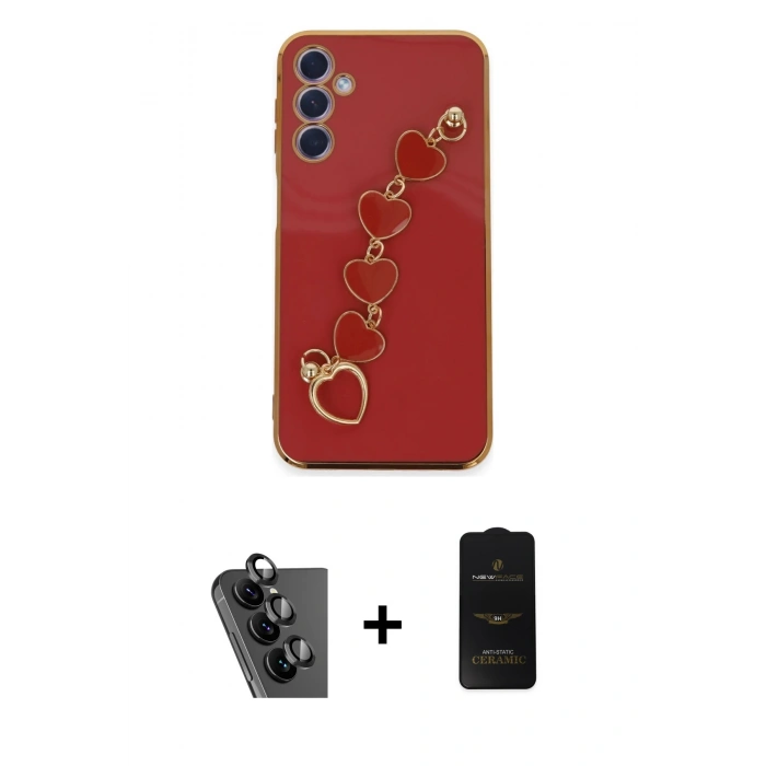 MARSİLYAN™- Galaxy A24 4G Kılıf Nova Işık Prime - Siyah 6D Antistatik Mat Seramik Hayalet Nano Ekran Koruyucu + Valdez Metal Kamera Lens - SH