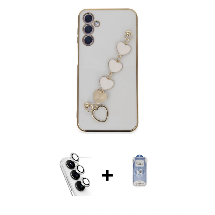 MARSİLYAN™- Galaxy A24 4G Kılıf Nova Işık Prime - Siyah Joko Magic 5D Cam + Valdez Metal Kamera Lens - GS