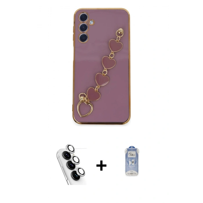 MARSİLYAN™- Galaxy A24 4G Kılıf Nova Işık Prime - Siyah Joko Magic 5D Cam + Valdez Metal Kamera Lens - GS