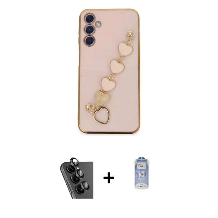 MARSİLYAN™- Galaxy A24 4G Kılıf Nova Işık Prime - Siyah Joko Magic 5D Cam + Valdez Metal Kamera Lens - SH