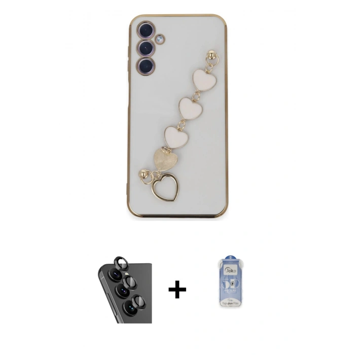 MARSİLYAN™- Galaxy A24 4G Kılıf Nova Işık Prime - Siyah Joko Magic 5D Cam + Valdez Metal Kamera Lens - SH