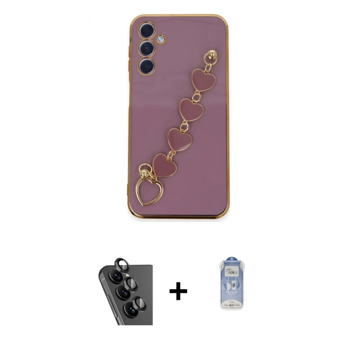 MARSİLYAN™- Galaxy A24 4G Kılıf Nova Işık Prime - Siyah Joko Magic 5D Cam + Valdez Metal Kamera Lens - SH