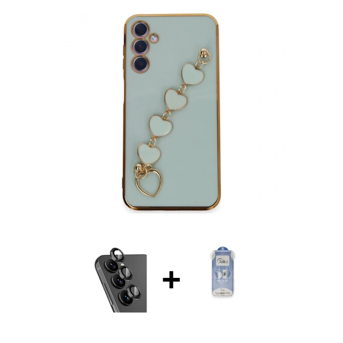MARSİLYAN™- Galaxy A24 4G Kılıf Nova Işık Prime - Siyah Joko Magic 5D Cam + Valdez Metal Kamera Lens - SH