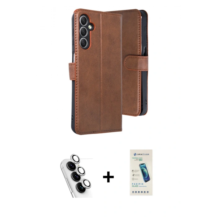 MARSİLYAN™- Galaxy A24 4G Kılıf Siluet Işık Serisi - Şeffaf Pasifik Cam Ekran Koruyucu + Valdez Metal Kamera Lens - GS