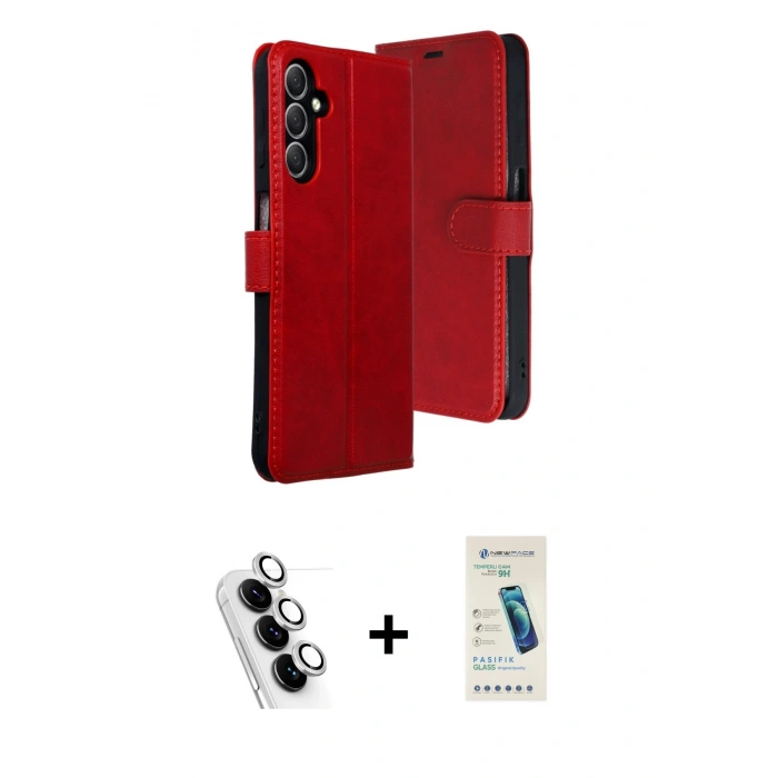 MARSİLYAN™- Galaxy A24 4G Kılıf Siluet Işık Serisi - Şeffaf Pasifik Cam Ekran Koruyucu + Valdez Metal Kamera Lens - GS