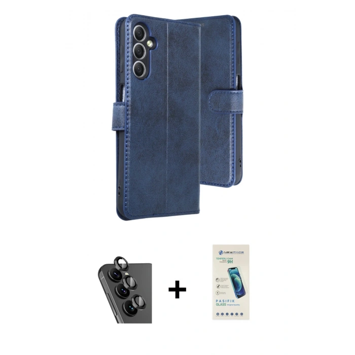 MARSİLYAN™- Galaxy A24 4G Kılıf Siluet Işık Serisi - Şeffaf Pasifik Cam Ekran Koruyucu + Valdez Metal Kamera Lens - SH