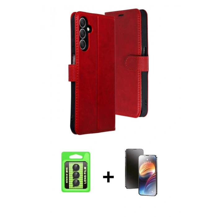 MARSİLYAN™- Galaxy A24 4G Kılıf Siluet Işık Serisi - Siyah 3D Antistatik Mat Seramik Nano Ekran Koruyucu + Raze Metal Kamera Lens - SH