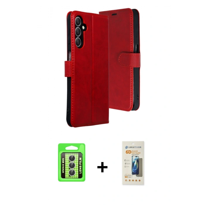 MARSİLYAN™- Galaxy A24 4G Kılıf Siluet Işık Serisi - Siyah 6D Mat Seramik Hayalet Nano Ekran Koruyucu + Raze Metal Kamera Lens - GS
