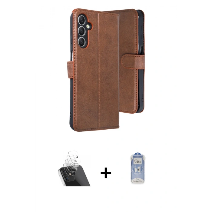 MARSİLYAN™- Galaxy A24 4G Kılıf Siluet Işık Serisi - Siyah Joko Magic 5D Cam + Kamera Lens Koruma Cam - SF