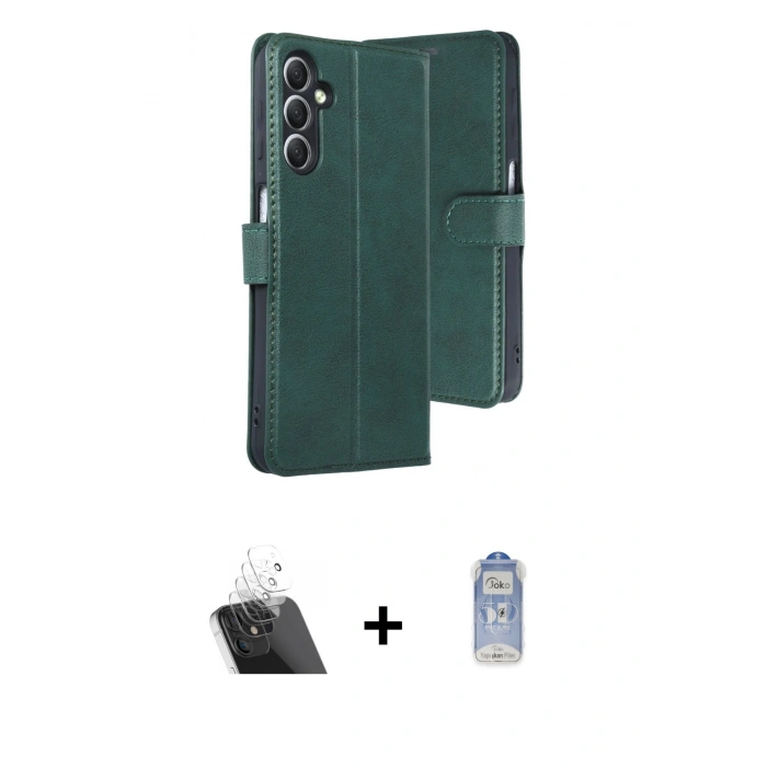 MARSİLYAN™- Galaxy A24 4G Kılıf Siluet Işık Serisi - Siyah Joko Magic 5D Cam + Kamera Lens Koruma Cam - SF