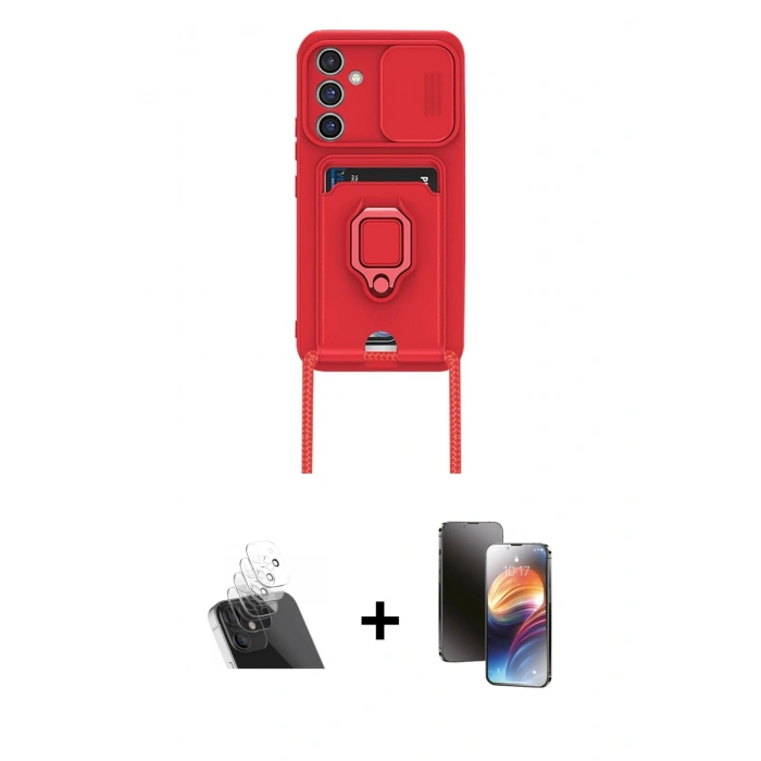 MARSİLYAN™- Galaxy A24 4G Kılıf Vadi Form Prime - Siyah 3D Antistatik Mat Seramik Nano Ekran Koruyucu + Kamera Lens Koruma Cam - SF