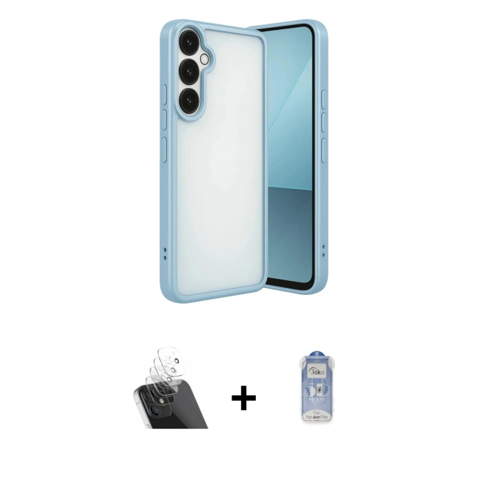 MARSİLYAN™- Galaxy A24 4G Kılıf Vadi Minimal - Siyah Joko Magic 5D Cam + Kamera Lens Koruma Cam - SF