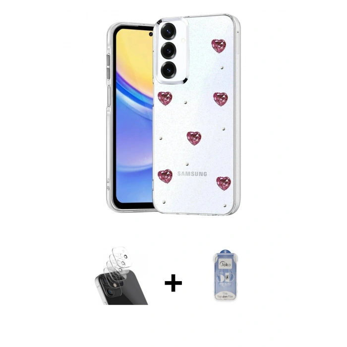 MARSİLYAN™- Galaxy A24 4G Kılıf Yörünge Form - Siyah Joko Magic 5D Cam + Kamera Lens Koruma Cam - SF