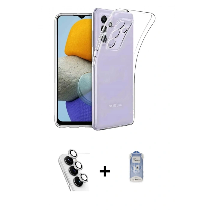MARSİLYAN™- Galaxy A24 4G Kılıf Zirve Doku - Siyah Joko Magic 5D Cam + Valdez Metal Kamera Lens - GS