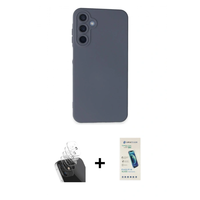 MARSİLYAN™- Galaxy A25 5G Kılıf Ahenk Serisi - Şeffaf Pasifik Cam Ekran Koruyucu + Kamera Lens Koruma Cam - SF