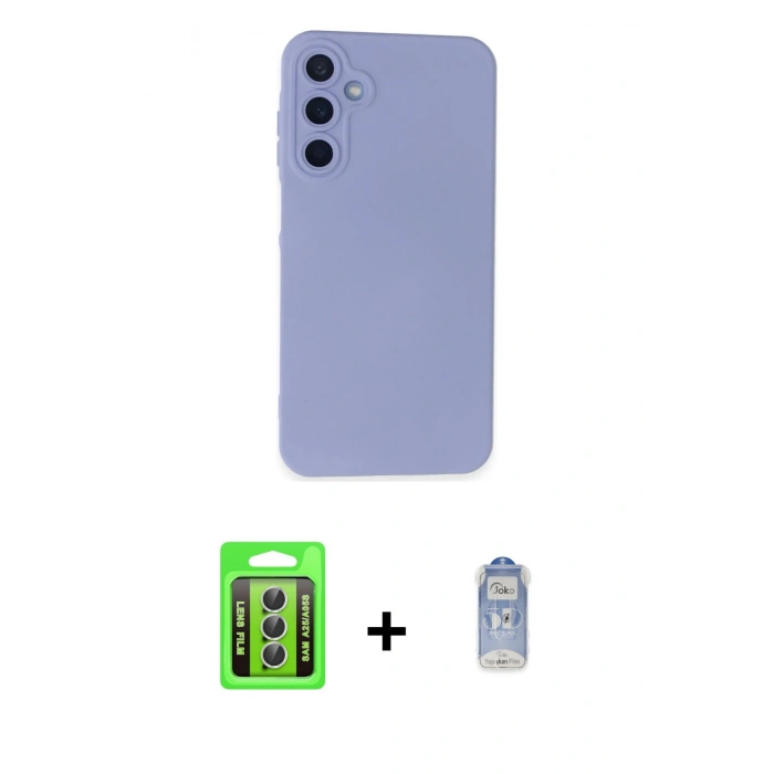 MARSİLYAN™- Galaxy A25 5G Kılıf Ahenk Serisi - Siyah Joko Magic 5D Cam + Raze Metal Kamera Lens - GS