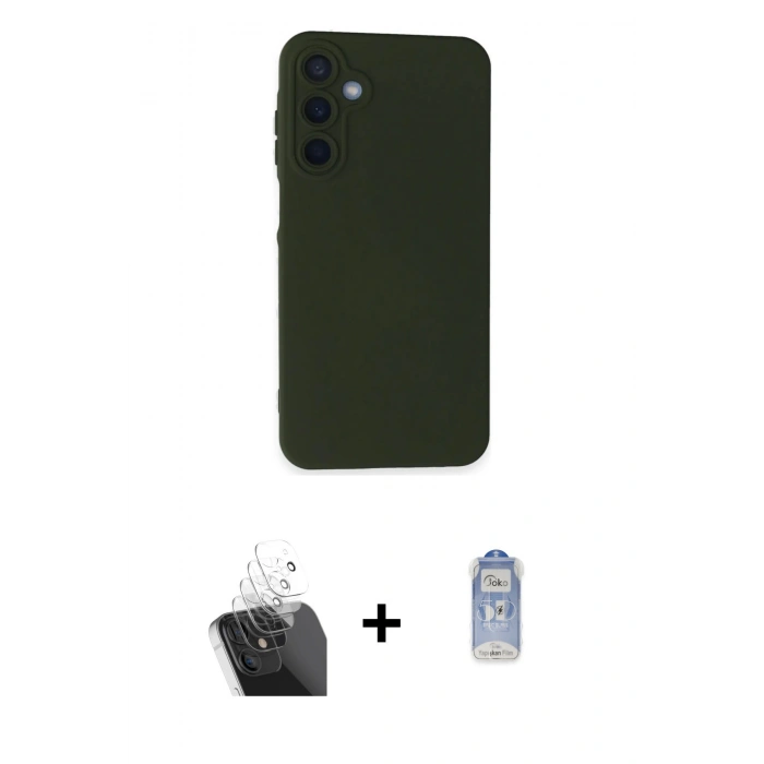 MARSİLYAN™- Galaxy A25 5G Kılıf Ahenk Serisi - Siyah Joko Magic 5D Cam + Kamera Lens Koruma Cam - SF