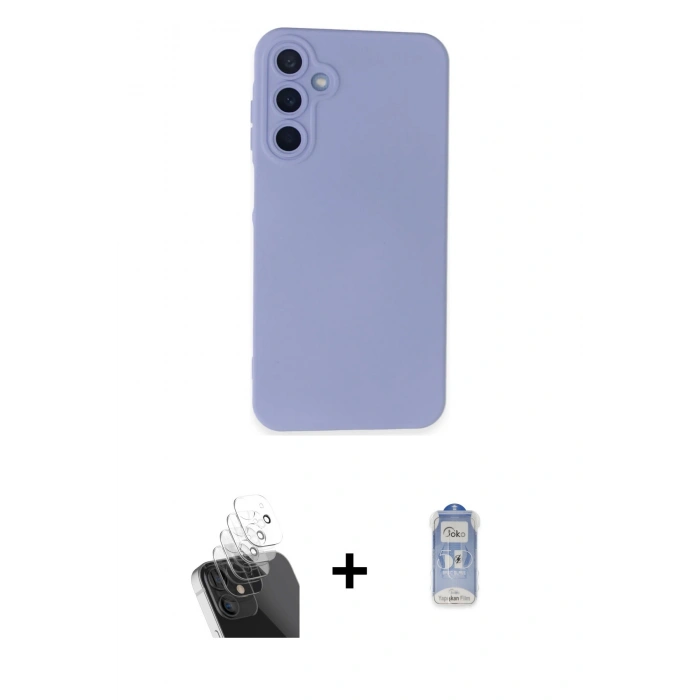 MARSİLYAN™- Galaxy A25 5G Kılıf Ahenk Serisi - Siyah Joko Magic 5D Cam + Kamera Lens Koruma Cam - SF