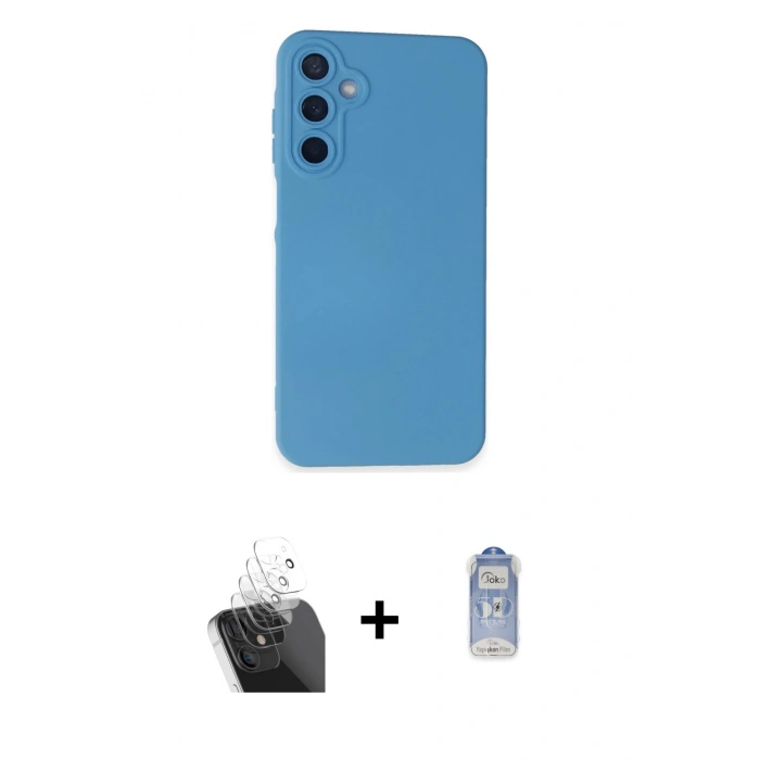 MARSİLYAN™- Galaxy A25 5G Kılıf Ahenk Serisi - Siyah Joko Magic 5D Cam + Kamera Lens Koruma Cam - SF