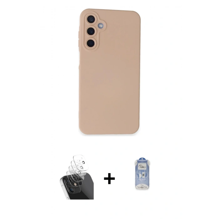 MARSİLYAN™- Galaxy A25 5G Kılıf Ahenk Serisi - Siyah Joko Magic 5D Cam + Kamera Lens Koruma Cam - SF