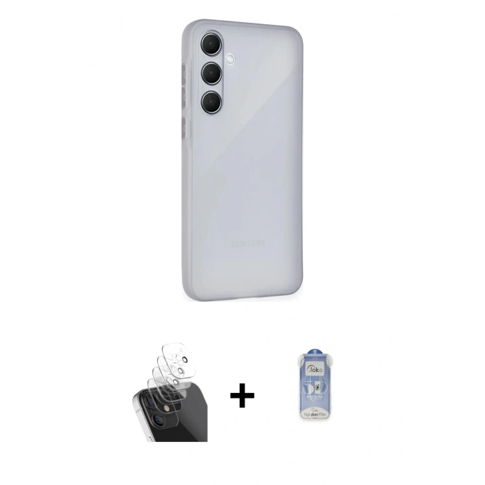 MARSİLYAN™- Galaxy A25 5G Kılıf Atlas Minimal Prime - Siyah Joko Magic 5D Cam + Kamera Lens Koruma Cam - SF