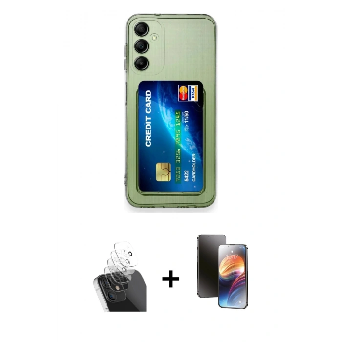 MARSİLYAN™- Galaxy A25 5G Kılıf Doruk Klasik Koleksiyonu - Siyah 3D Antistatik Mat Seramik Nano Ekran Koruyucu + Kamera Lens Koruma Cam - SF