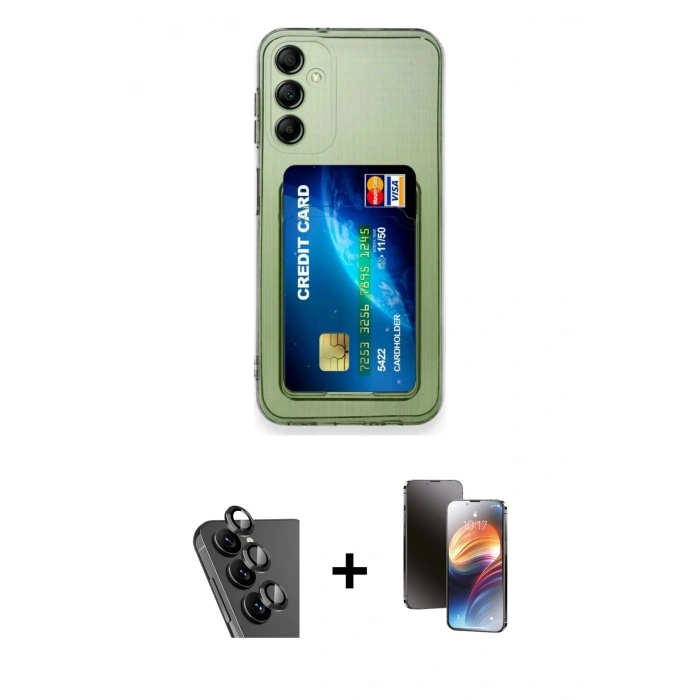 MARSİLYAN™- Galaxy A25 5G Kılıf Doruk Klasik Koleksiyonu - Siyah 3D Antistatik Mat Seramik Nano Ekran Koruyucu + Valdez Metal Kamera Lens - SH