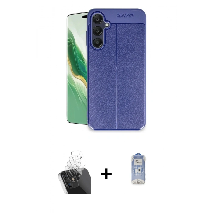 MARSİLYAN™- Galaxy A25 5G Kılıf Doruk Klasik Özel Seri - Siyah Joko Magic 5D Cam + Kamera Lens Koruma Cam - SF