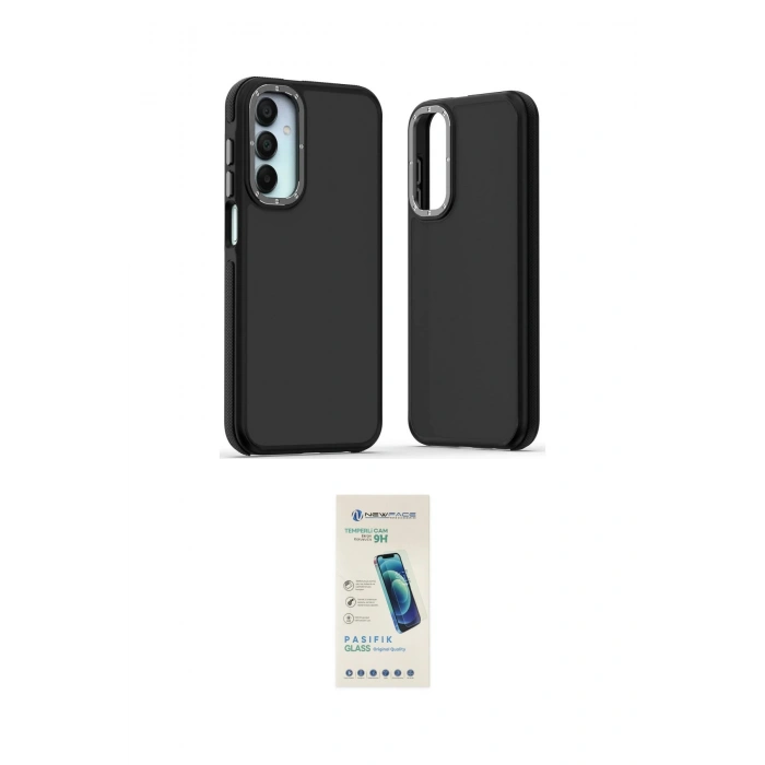 MARSİLYAN™- Galaxy A25 5G Kılıf Eksen Işık - Şeffaf Pasifik Cam Ekran Koruyucu
