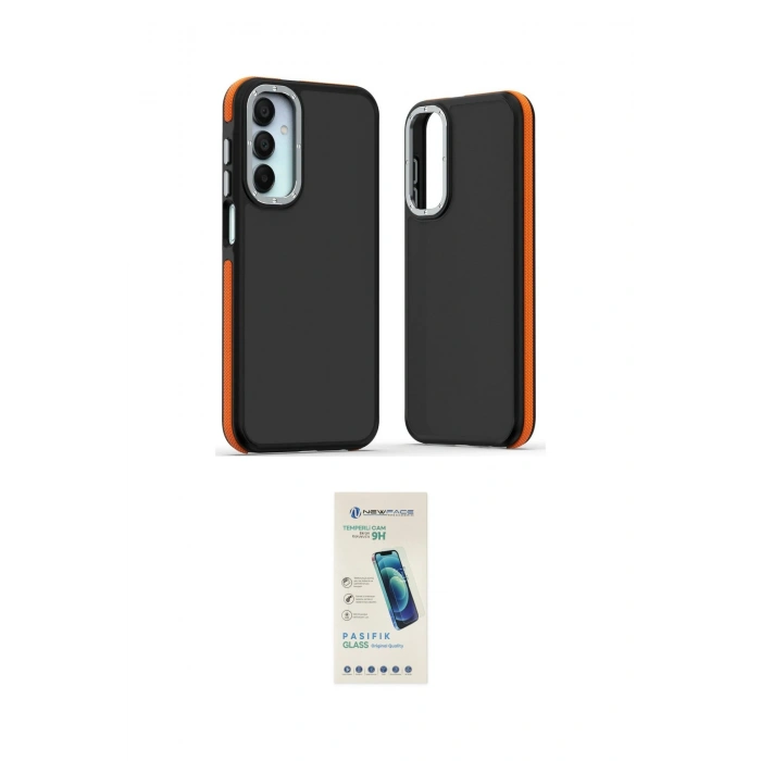 MARSİLYAN™- Galaxy A25 5G Kılıf Eksen Işık - Şeffaf Pasifik Cam Ekran Koruyucu