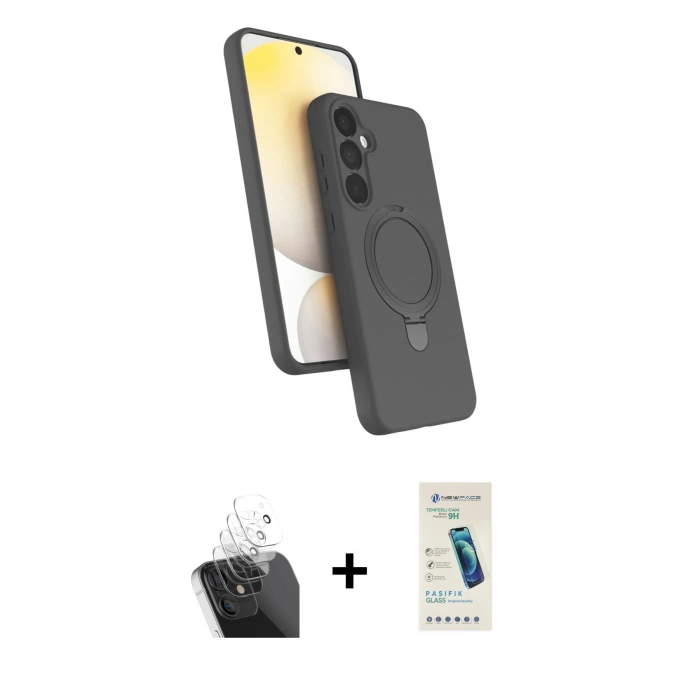 MARSİLYAN™- Galaxy A25 5G Kılıf İz Işık Koleksiyonu - Şeffaf Pasifik Cam Ekran Koruyucu + Kamera Lens Koruma Cam - SF