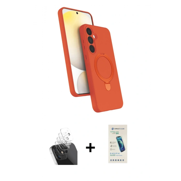MARSİLYAN™- Galaxy A25 5G Kılıf İz Işık Koleksiyonu - Şeffaf Pasifik Cam Ekran Koruyucu + Kamera Lens Koruma Cam - SF