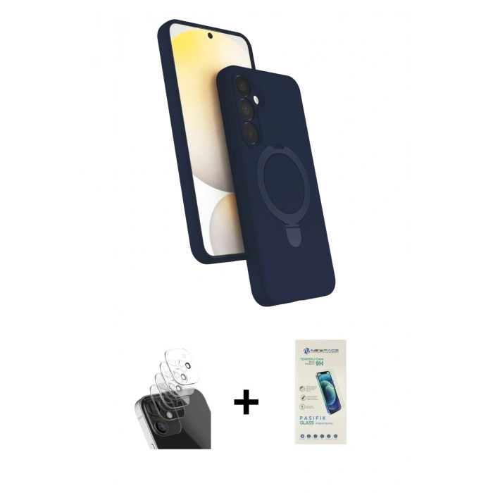 MARSİLYAN™- Galaxy A25 5G Kılıf İz Işık Koleksiyonu - Şeffaf Pasifik Cam Ekran Koruyucu + Kamera Lens Koruma Cam - SF