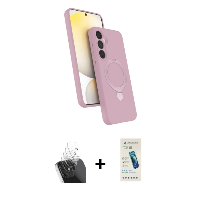 MARSİLYAN™- Galaxy A25 5G Kılıf İz Işık Koleksiyonu - Şeffaf Pasifik Cam Ekran Koruyucu + Kamera Lens Koruma Cam - SF