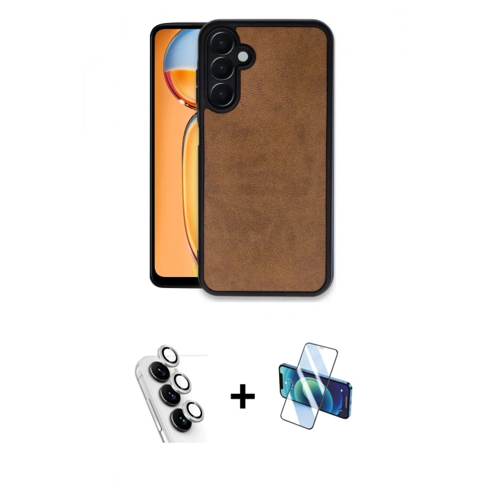 MARSİLYAN™- Galaxy A25 5G Kılıf Kıvılcım Işık Serisi - Siyah 3D Antistatik Seramik Nano Ekran Koruyucu + Valdez Metal Kamera Lens - GS