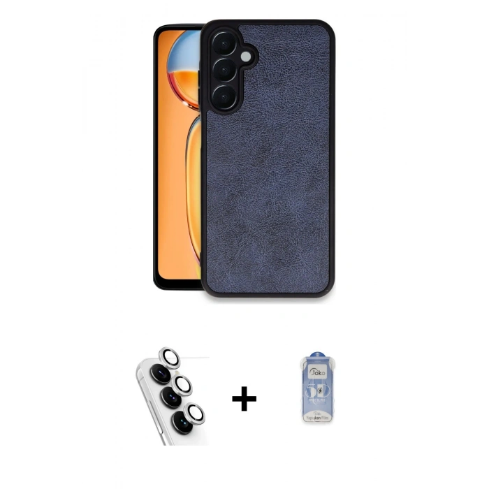 MARSİLYAN™- Galaxy A25 5G Kılıf Kıvılcım Işık Serisi - Siyah Joko Magic 5D Cam + Valdez Metal Kamera Lens - GS