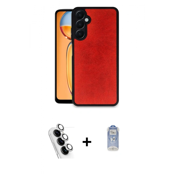 MARSİLYAN™- Galaxy A25 5G Kılıf Kıvılcım Işık Serisi - Siyah Joko Magic 5D Cam + Valdez Metal Kamera Lens - GS