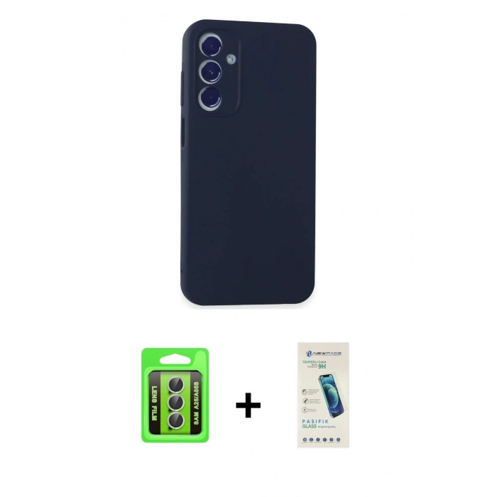 MARSİLYAN™- Galaxy A25 5G Kılıf Kozmos Yansıma Özel Seri - Şeffaf Pasifik Cam Ekran Koruyucu + Raze Metal Kamera Lens - GS